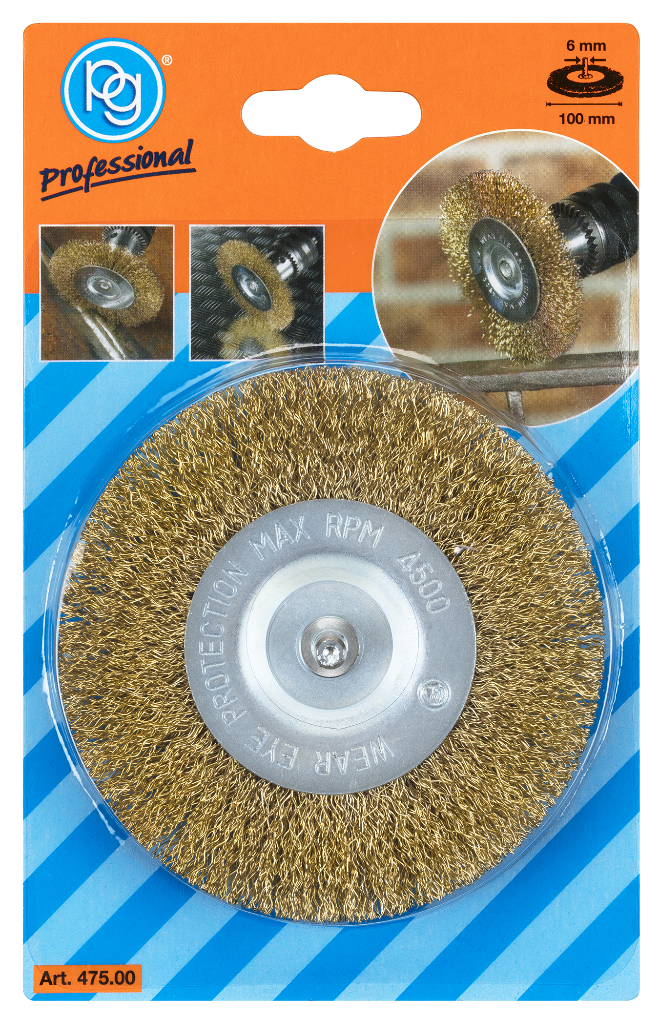 PG BRASS WIRE WHEEL BRUSH 100mm