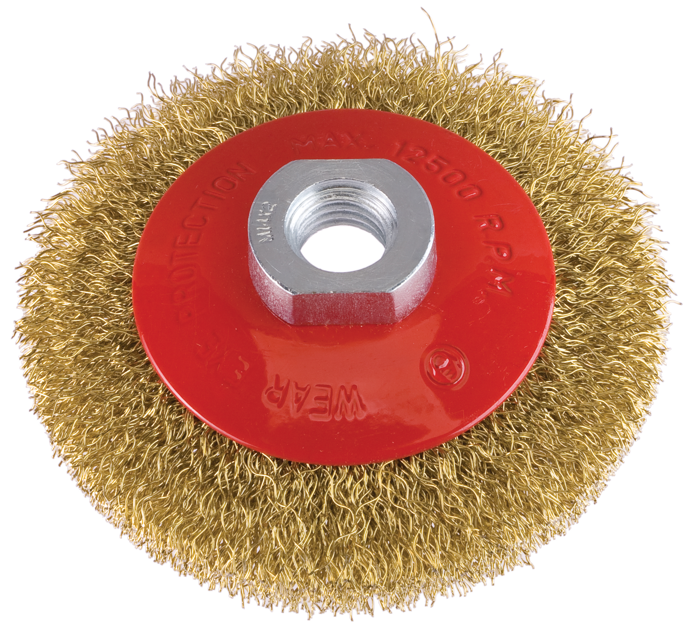 PG BRASS WIRE CON WHEEL BRUSH 90mm