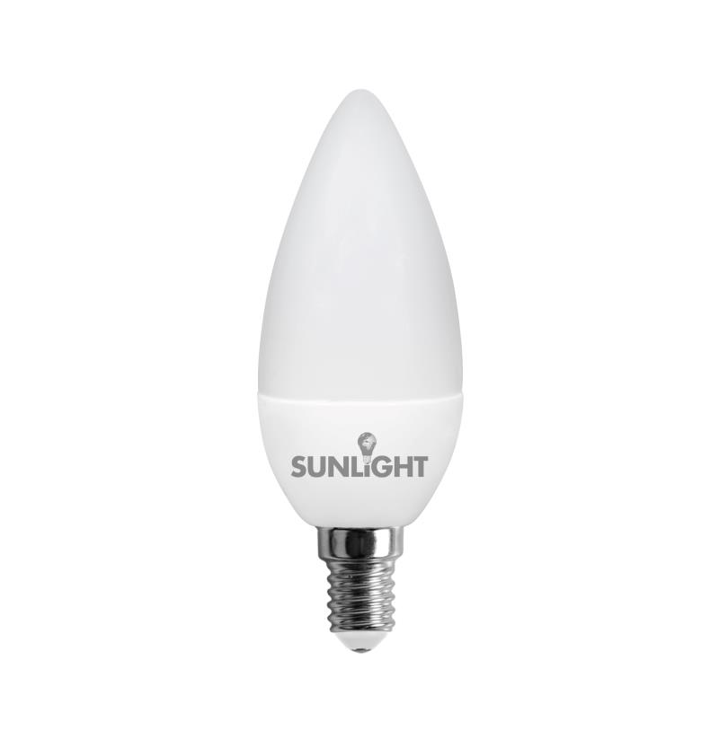 SUNLIGHT LED 6W ΛΑΜΠΤΗΡΑΣ ΚΕΡΙΟΥ C37 E14 550LM 3-IN-1 FROSTED