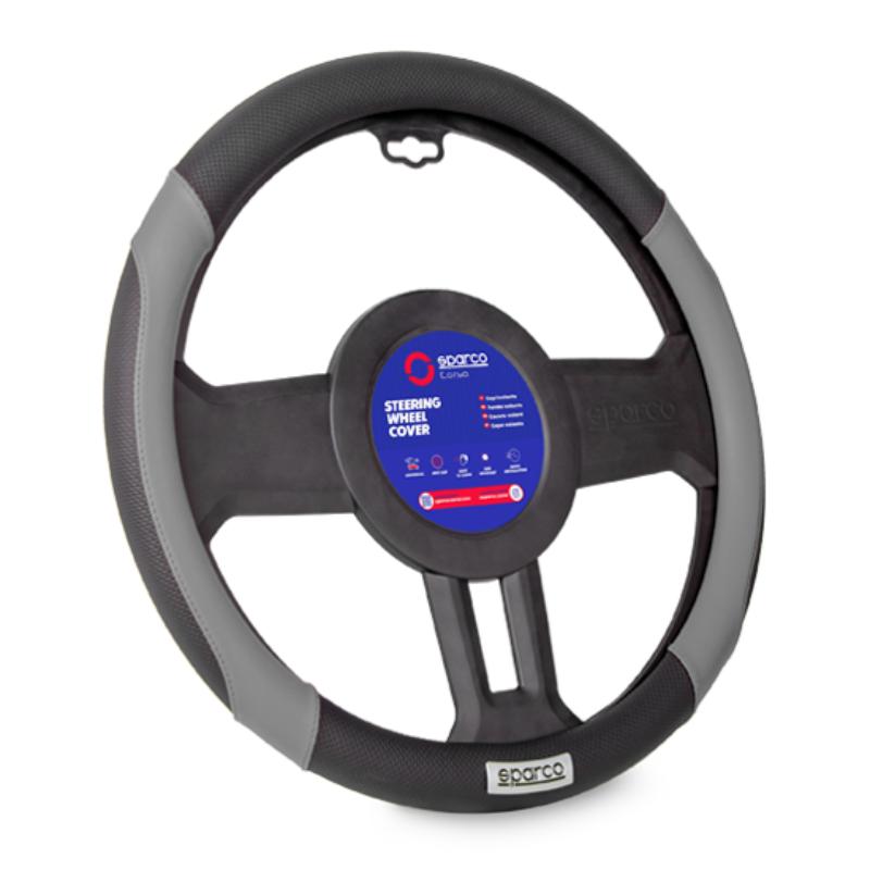 SPARCO STEERING WHEEL COVER PU BLACK/GREY SPC1113GR