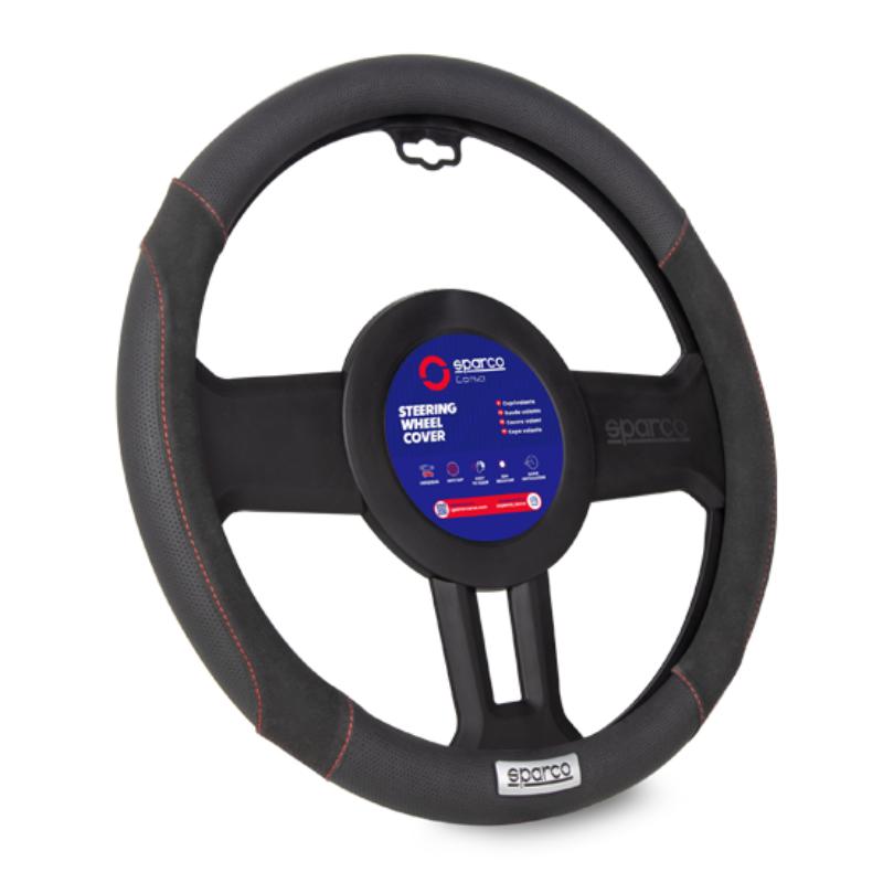 SPARCO STEERING WHEEL COVER SUEDE BLACK SPC1112BK