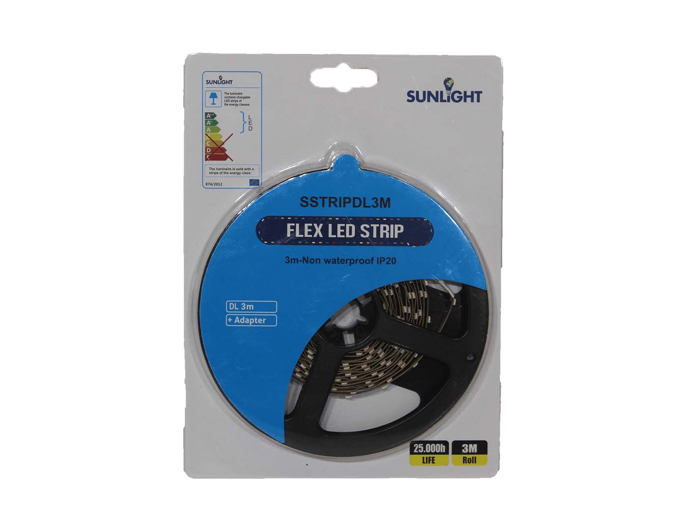 SUNLIGHT LED 4.8W/M FLEXIBLE STRIP 3-METER SET 6000K 