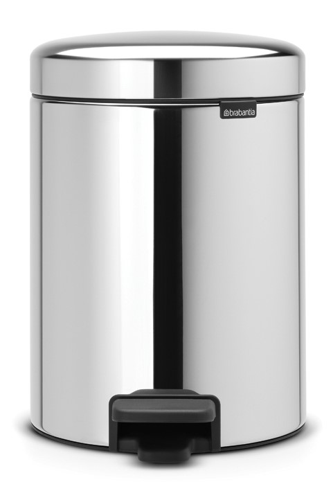  BRABANTIA NEW ICON PEDAL BIN, 5 LITRE - BRILLIANT STEEL