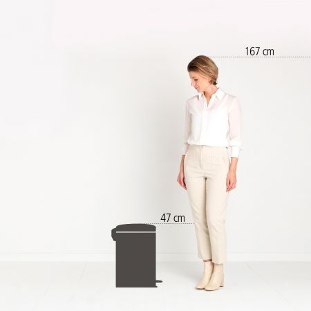 BRABANTIA NEW ICON PEDAL BIN 20 LITRE - BRILLIANT STEEL