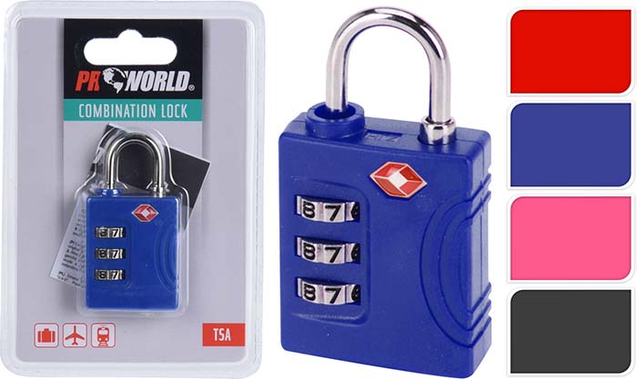 TSA LOCK 4 ASSORTED COLORS