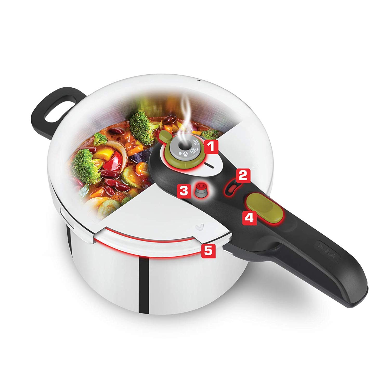 TEFAL SECURES 5 PRESSURE COOKER 6LTR