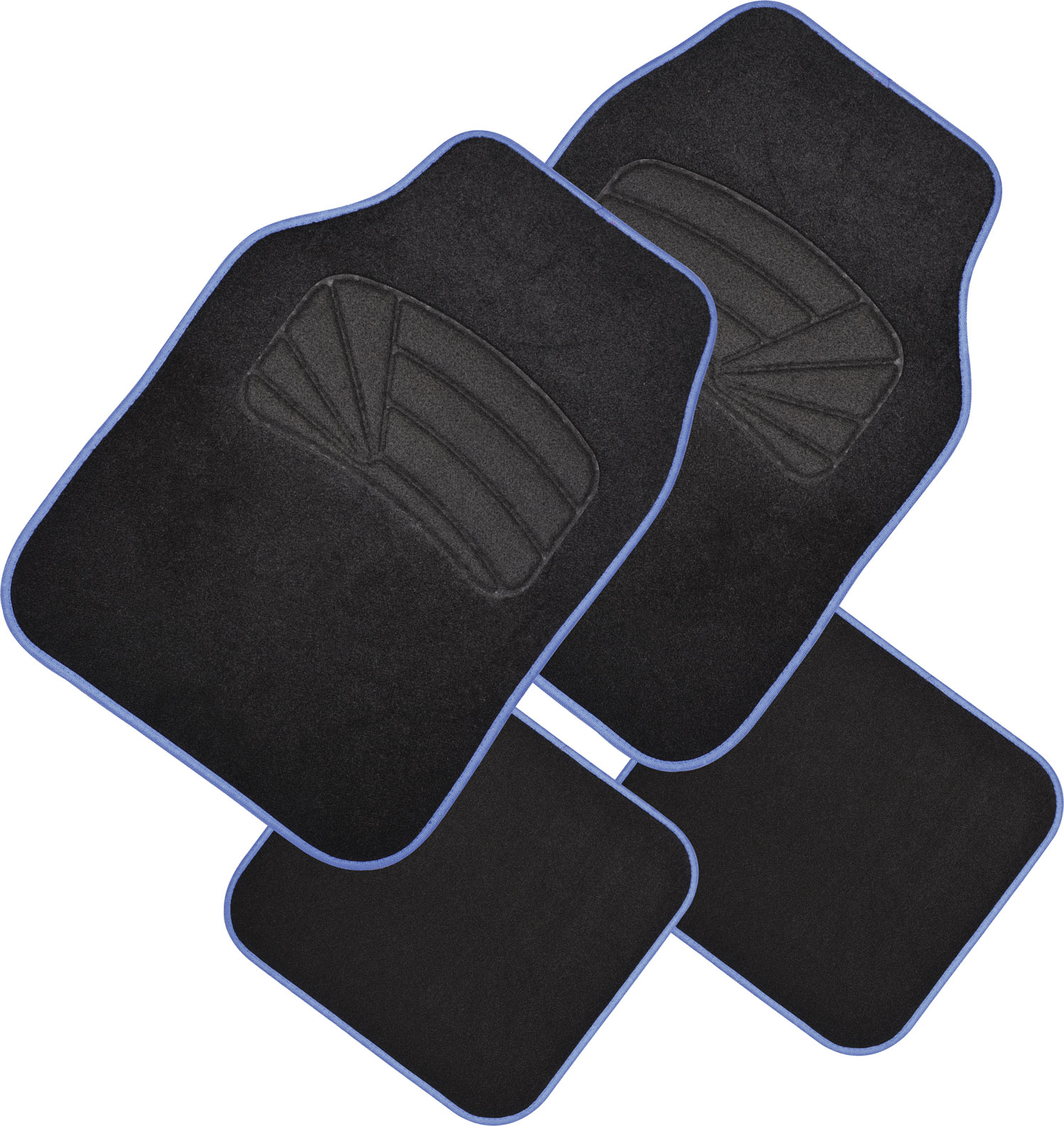 GEAR&GO SHC CARPET CAR MAT 4PCS BLACK/BLUE