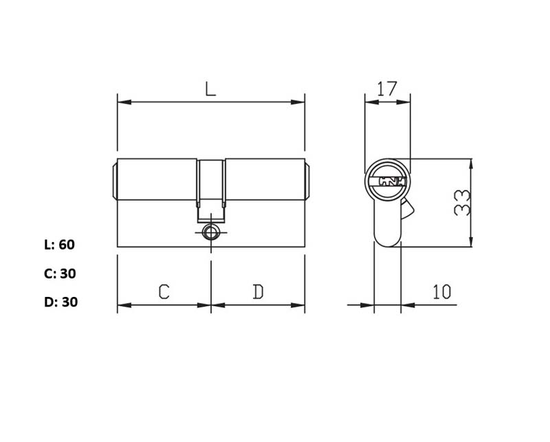 CYLINDER 2000 60 30-30 BRASS P