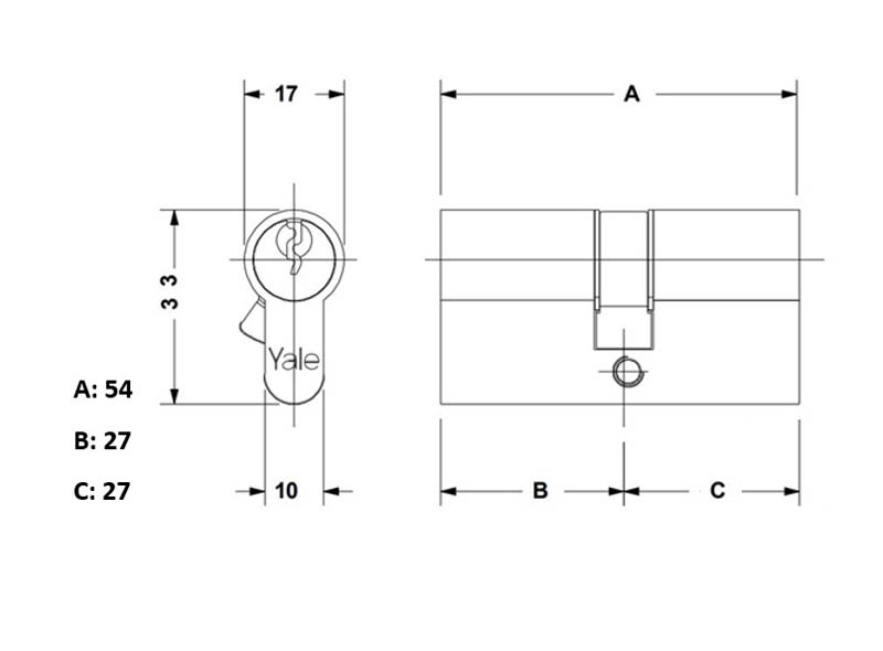 ΚΥΛΙΝΔΡΟΣ 210 27-27 54ΜΜ BRASS YALE