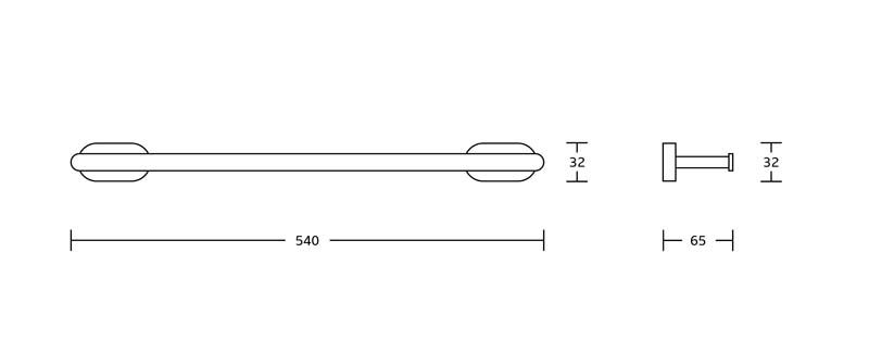 HOFER IMPACT SINGLE TOWEL BAR