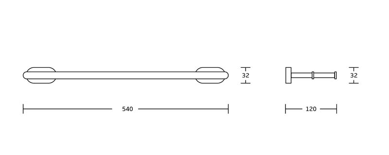 HOFER IMPACT DOUBLE TOWEL BAR