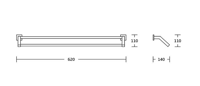 HOFER 4SIDE DOUBLE TOWEL BAR