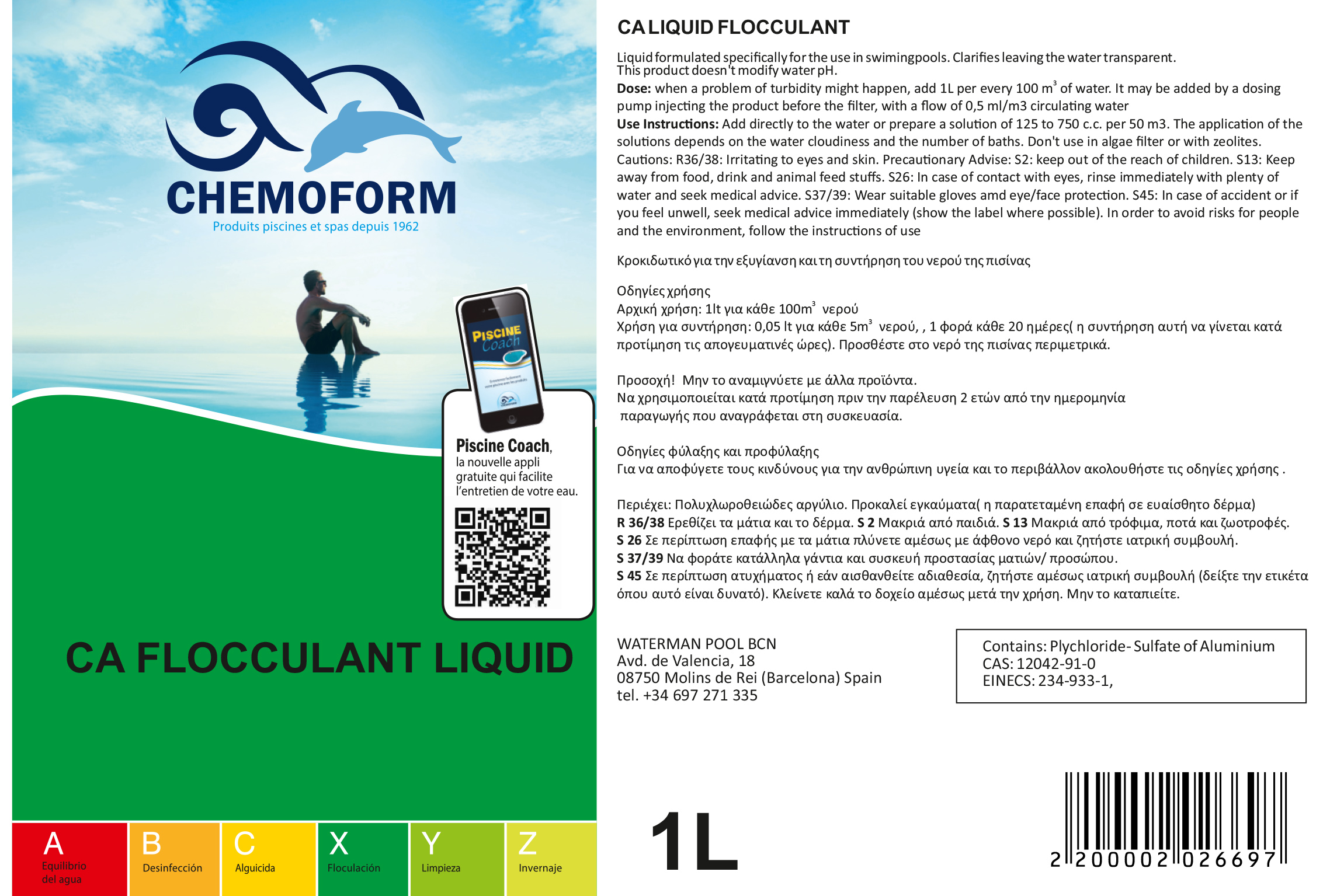 CA FLOCCULANT LIQUID 1L