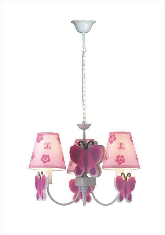 SUPERLIGHTS 'BUTTERFLIES' CHILDREN'S PENDANT LIGHT 3xE14