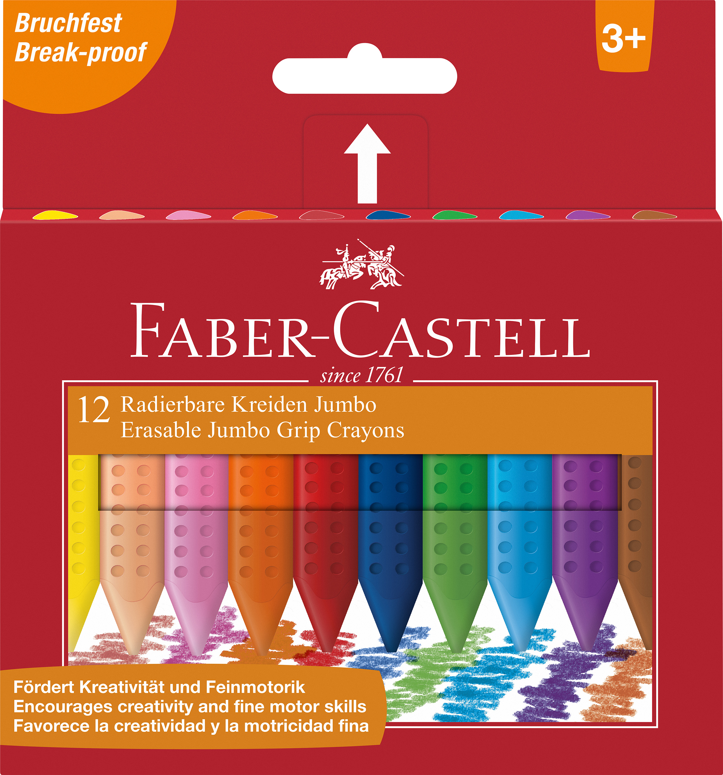 FABER CASTELL 122540 ΠΛΑΣΙΚΑ ΚΡΑΓΙΟΝ ΖΩΓΡΑΦΙΚΗΣ JUMBO GRIP 12PCS