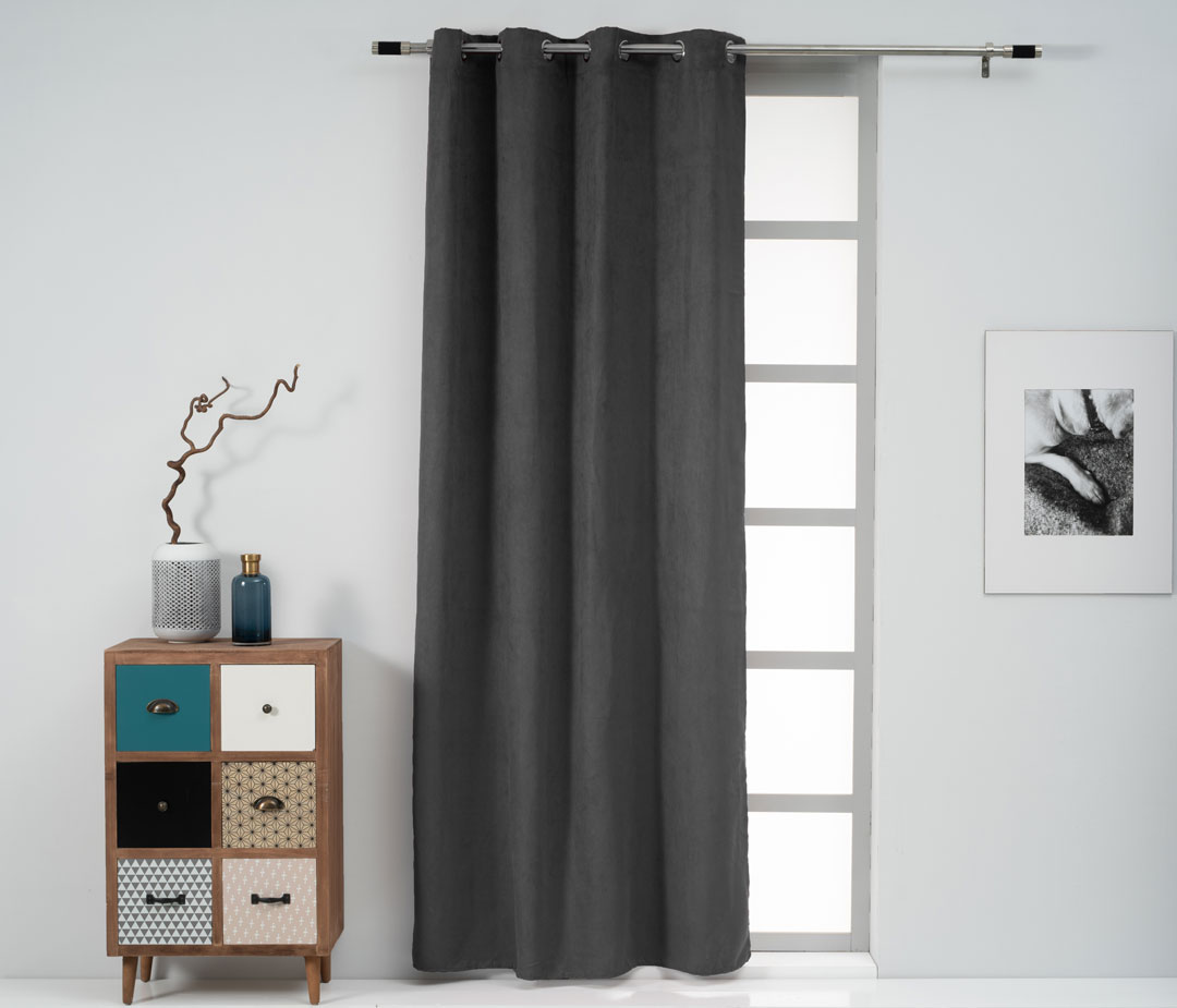 EASYHOME CURTAIN SUEDE 140X250CM ANTHRACITE