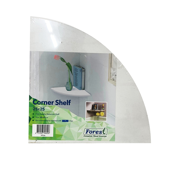 CORNER SHELF 25CM WHITE