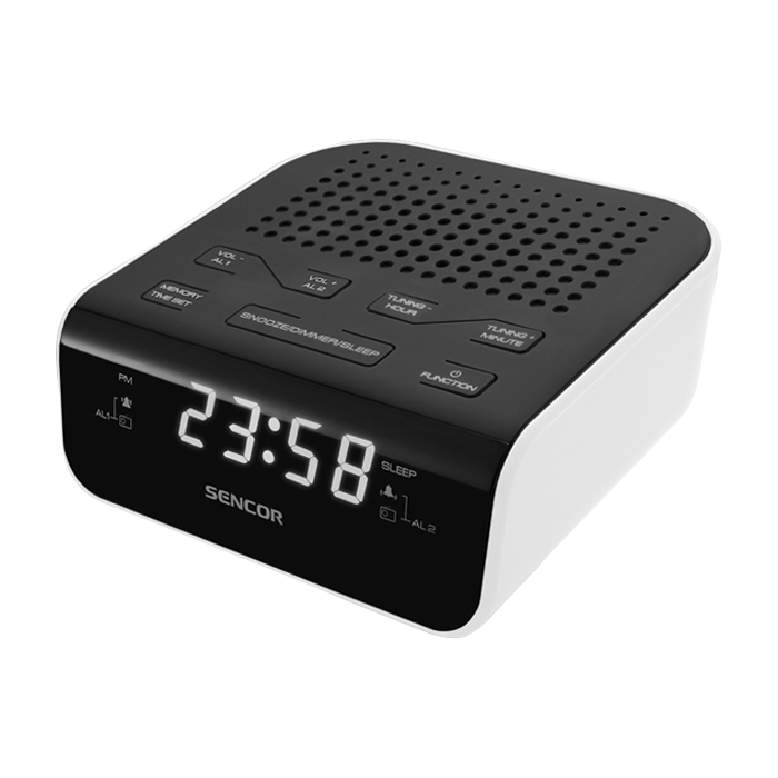 SENCOR RADIOCLOCK WHITE/BLACK