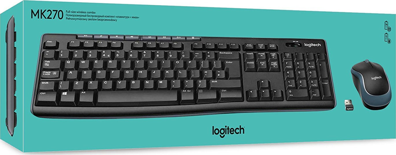 LOGITECH WIRELESS KEYBOARD AND MOUSE MK270-UK KEYS