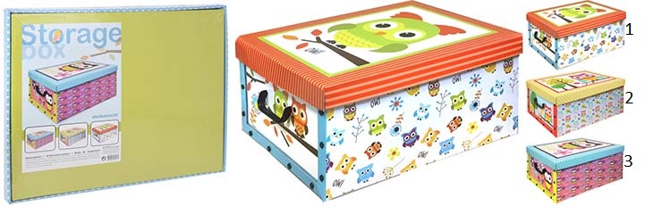 CARTON BOX OWL DESIGN 3 ASSORTED COLORS