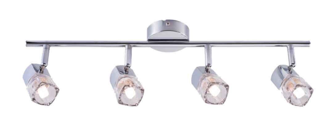 SUNLIGHT 4xG9 (MAX.4x40W) SPOT LIGHT GLASS CHROME L530xH145MM