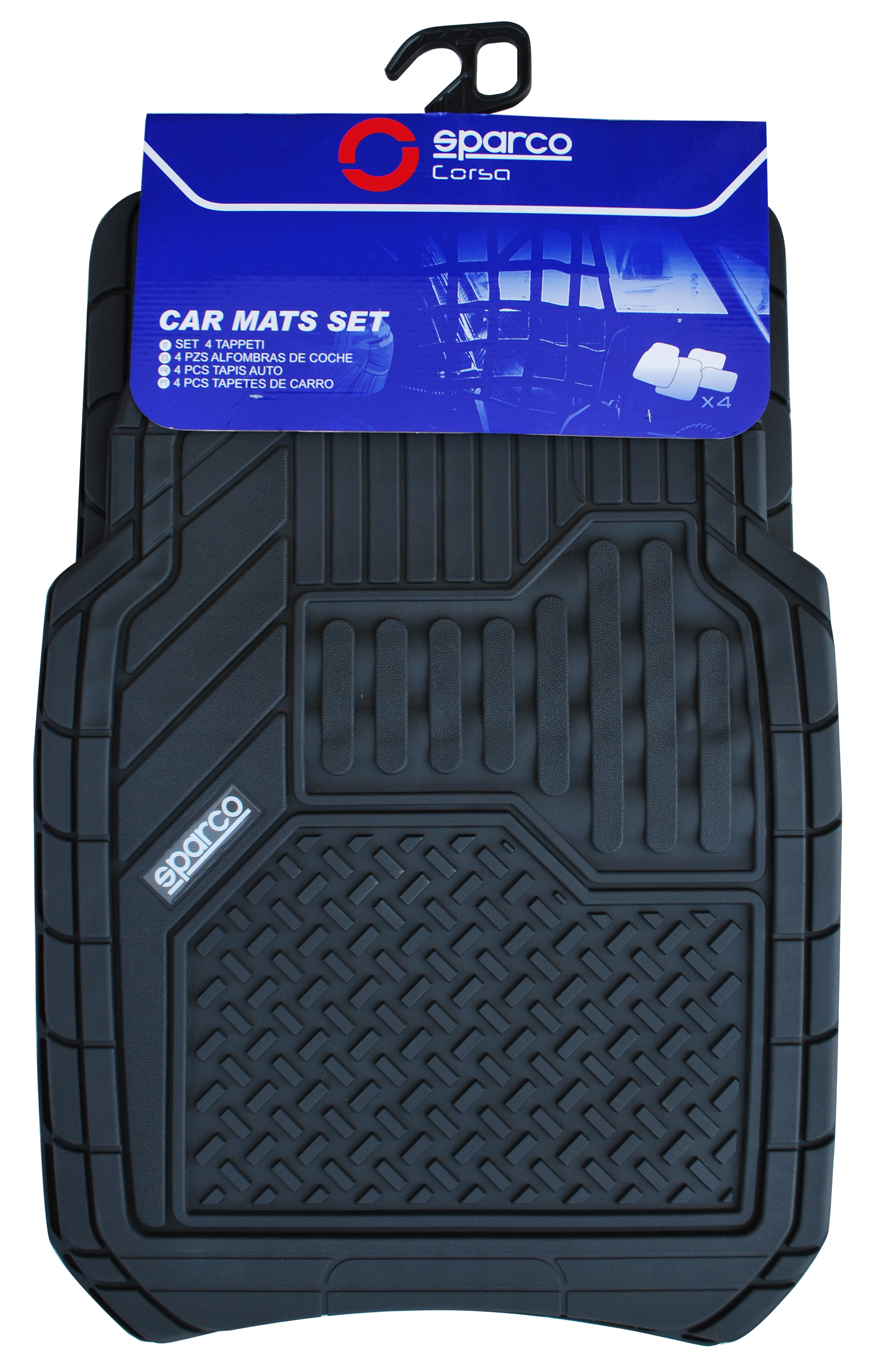 SPARCO CAR MATS PVC BLACK 4PCS