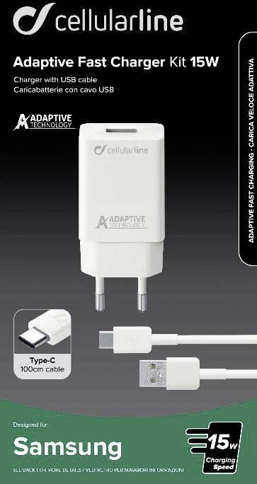 CELLULAR LINE USB CHARGER SAMSUNG 15W 