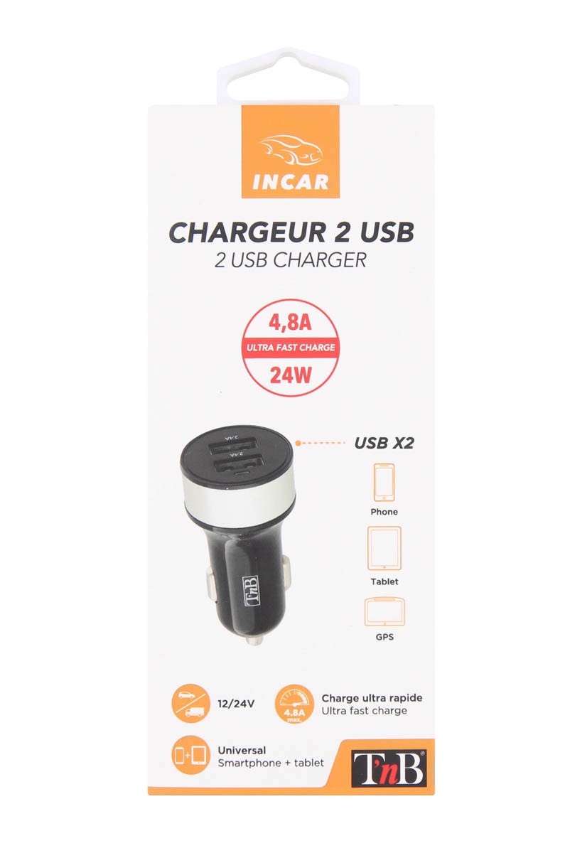 TNB 4.8A 2USB CIGAR LIGHT.CHAR