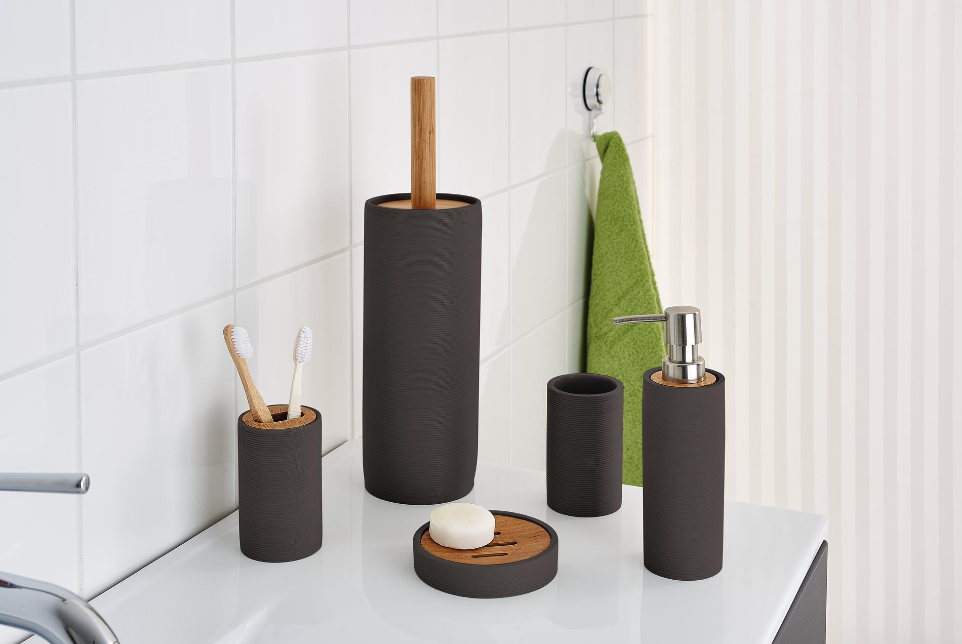 ROLLER BAMBU BLACK TOOTHBRUSH HOLDER