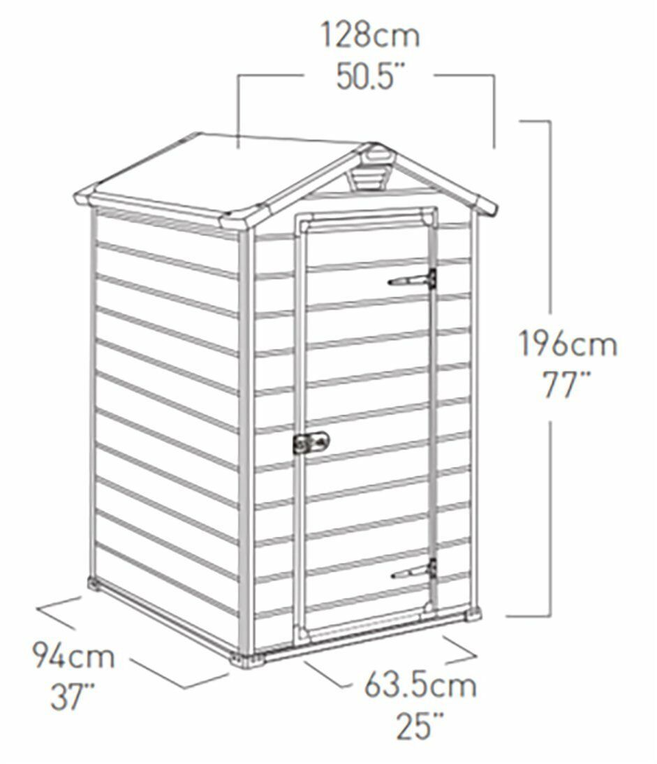 KETER MANOR SHED 4X3FT BEIGE