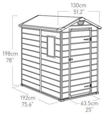 KETER GARDEN SHED 4X6FT - BEIGE