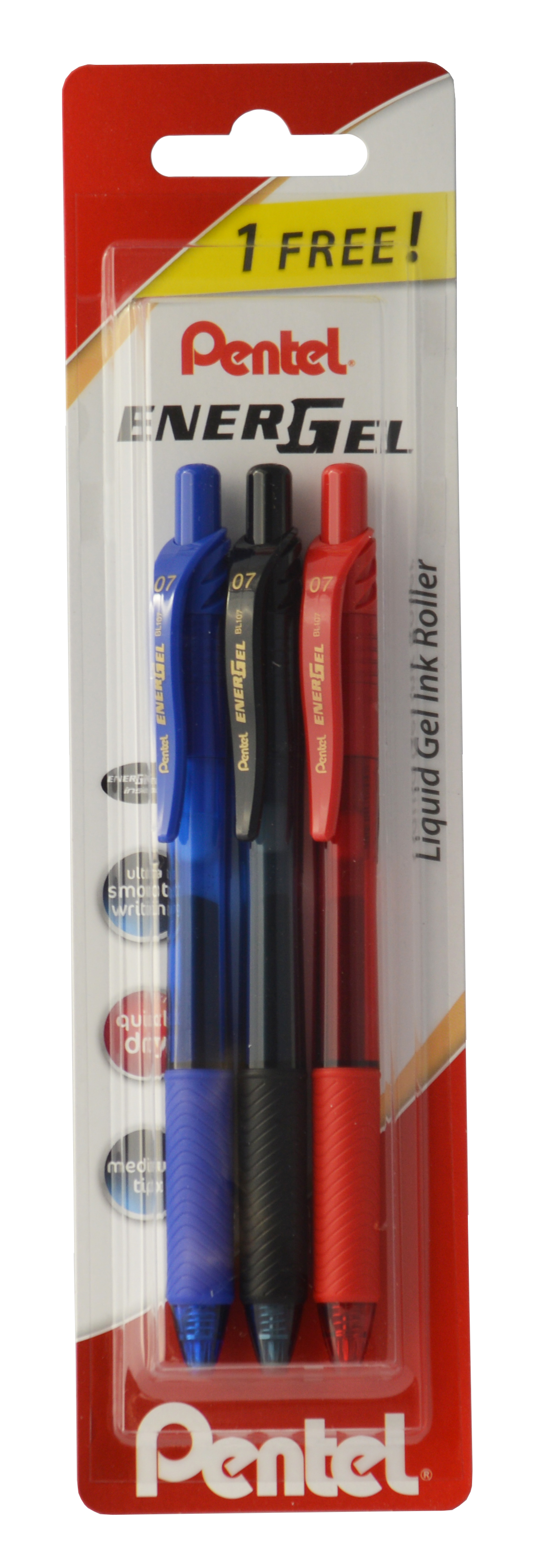 PENTEL BL107/3-ABC ΣΤΥΛΟ ΜΕ ΜΕΛΑΝΙ ENERGEL X ΤΖΕΛ ΜΠΛΕ/ΚΟΚΚΙΝΟ/ΜΑΥΡΟ