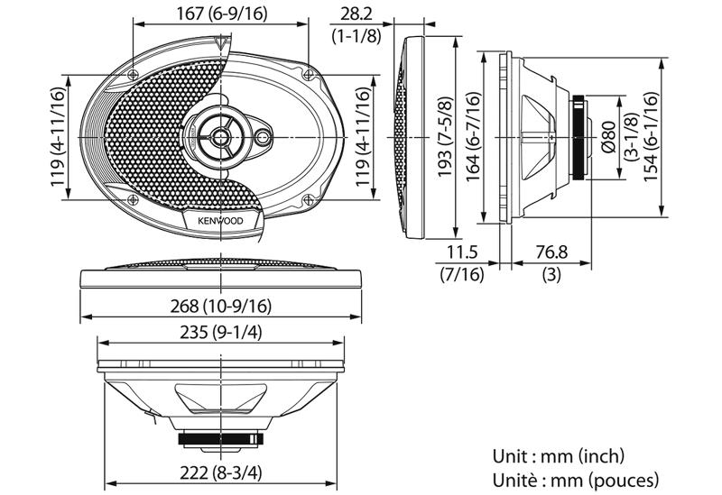 KENWOOD KFC-S6966 CAR SPEAKER 6X9