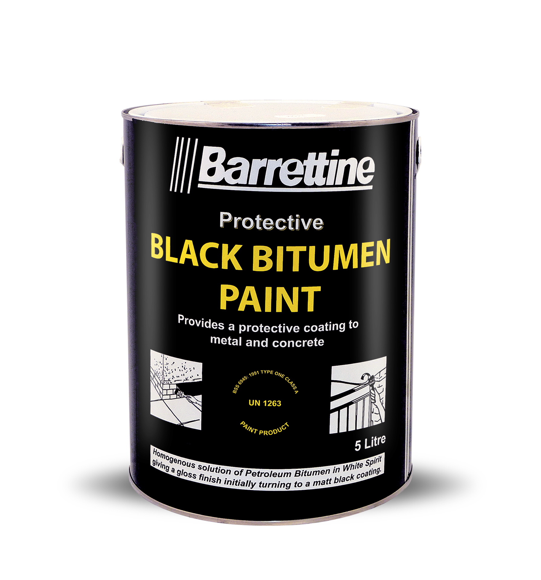 BARRETTINE BLACK BITUMEN PAINT 5LTR