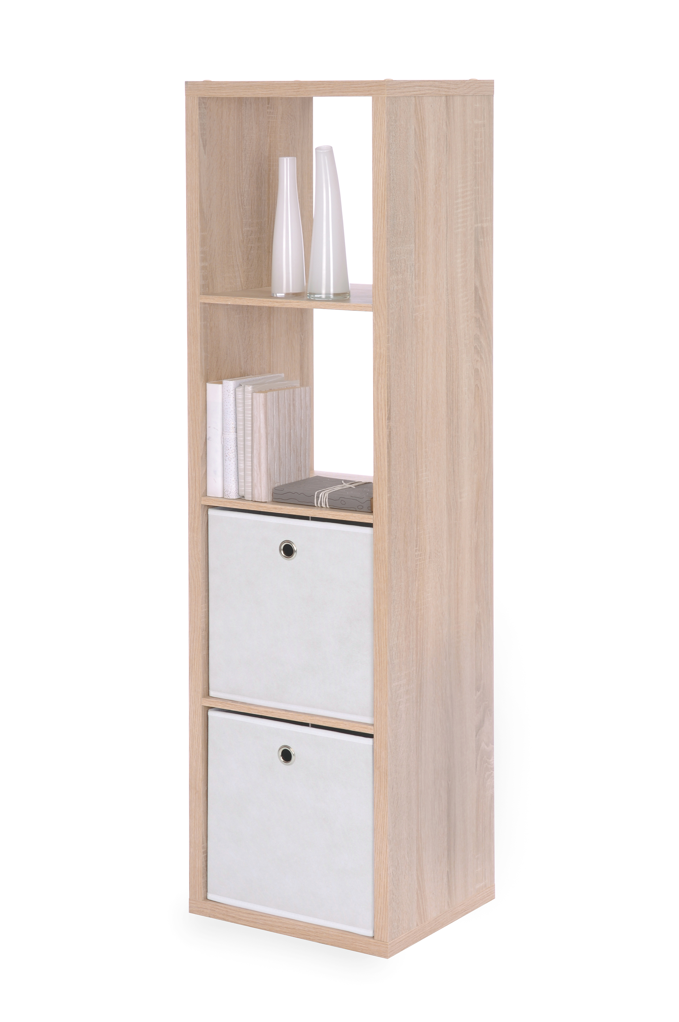 MAX4 SHELF UNIT COLUMN WITH 4 CUBES OAK 38X141X33CM