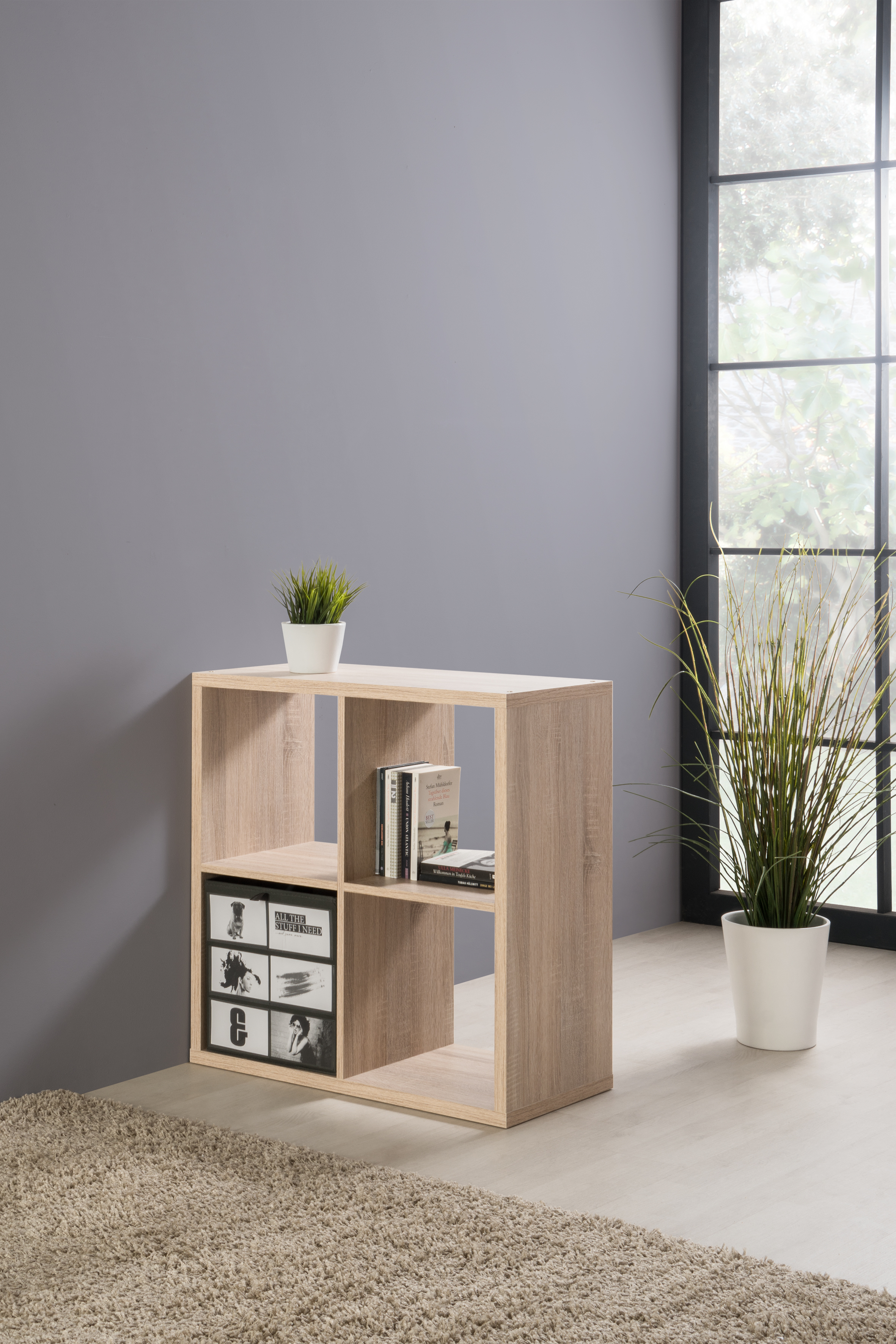 MAX4 SHELF UNIT WITH 4 CUBES WHITE 73X73X33CM