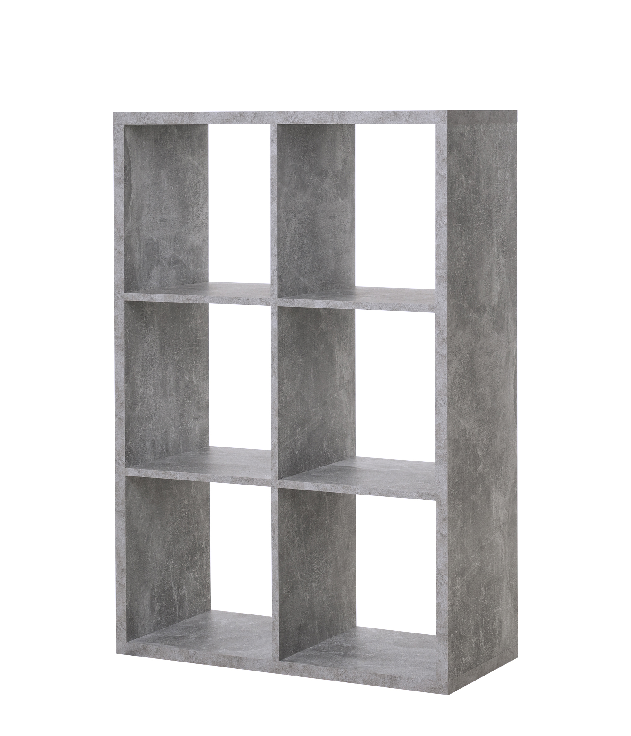 MAX6 SHELF UNIT WITH 6 CUBES CONCRETE 73X107X33CM