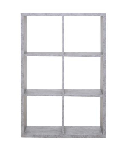 MAX6 SHELF UNIT WITH 6 CUBES CONCRETE 73X107X33CM