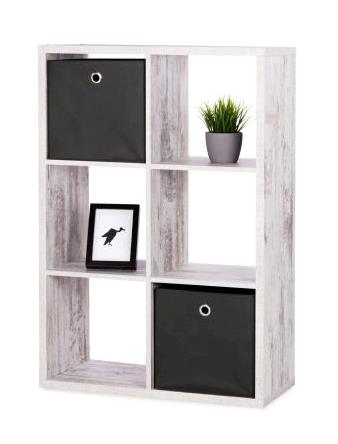 MAX6 SHELF UNIT WITH 6 CUBES FRESKO 73X107X33CM