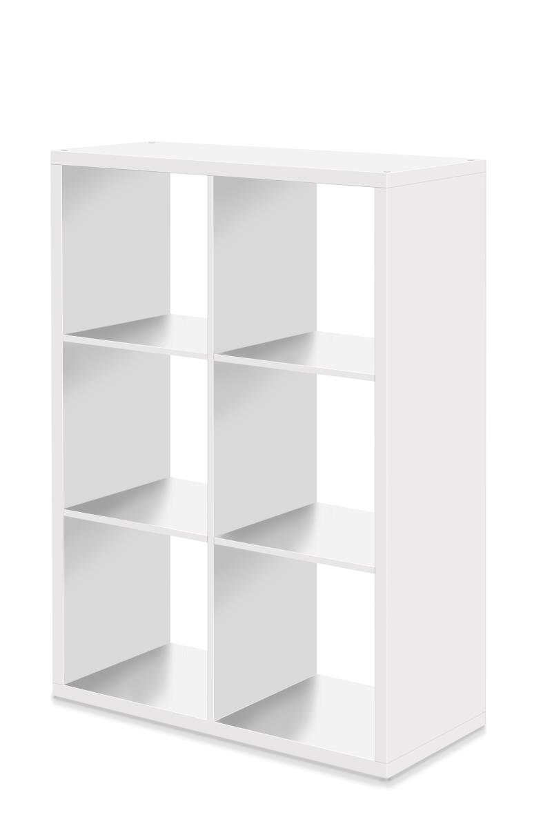 MAX6 SHELF UNIT WITH 6 CUBES WHITE 73X107X33CM