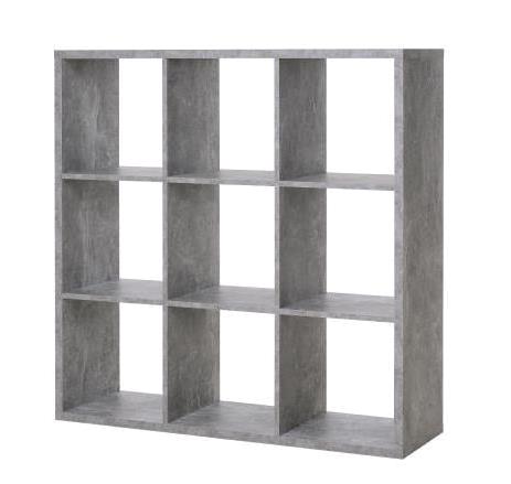 MAX9 SHELF UNIT WITH 9 CUBES CONCRETE 107X107X33CM