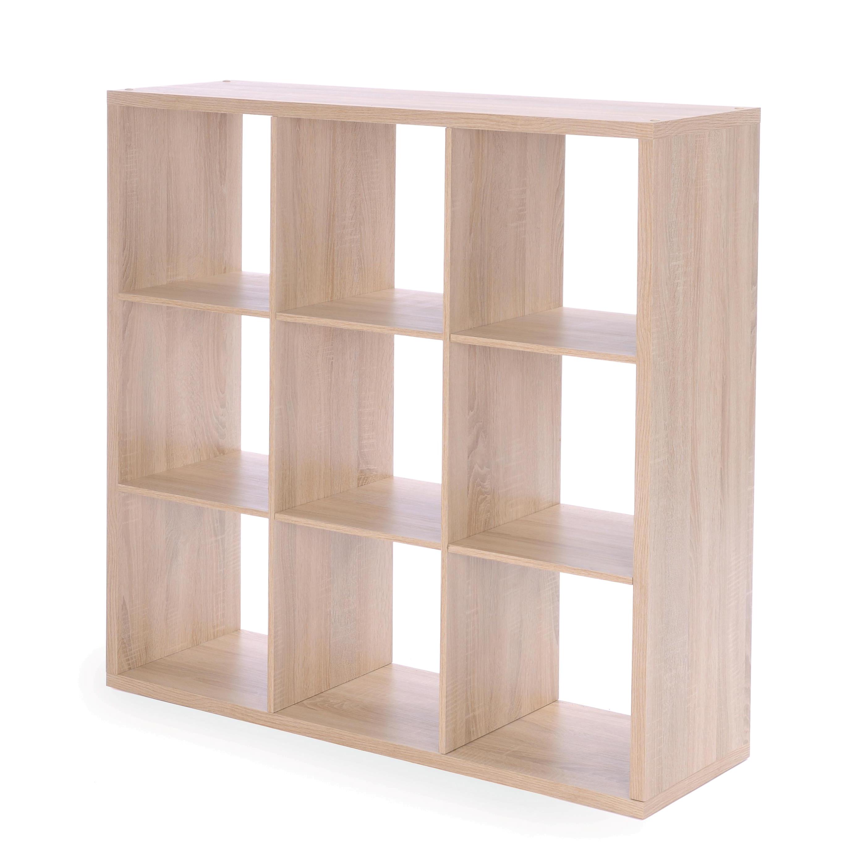 MAX9 SHELF UNIT WITH 9 CUBES OAK 107X107X33CM