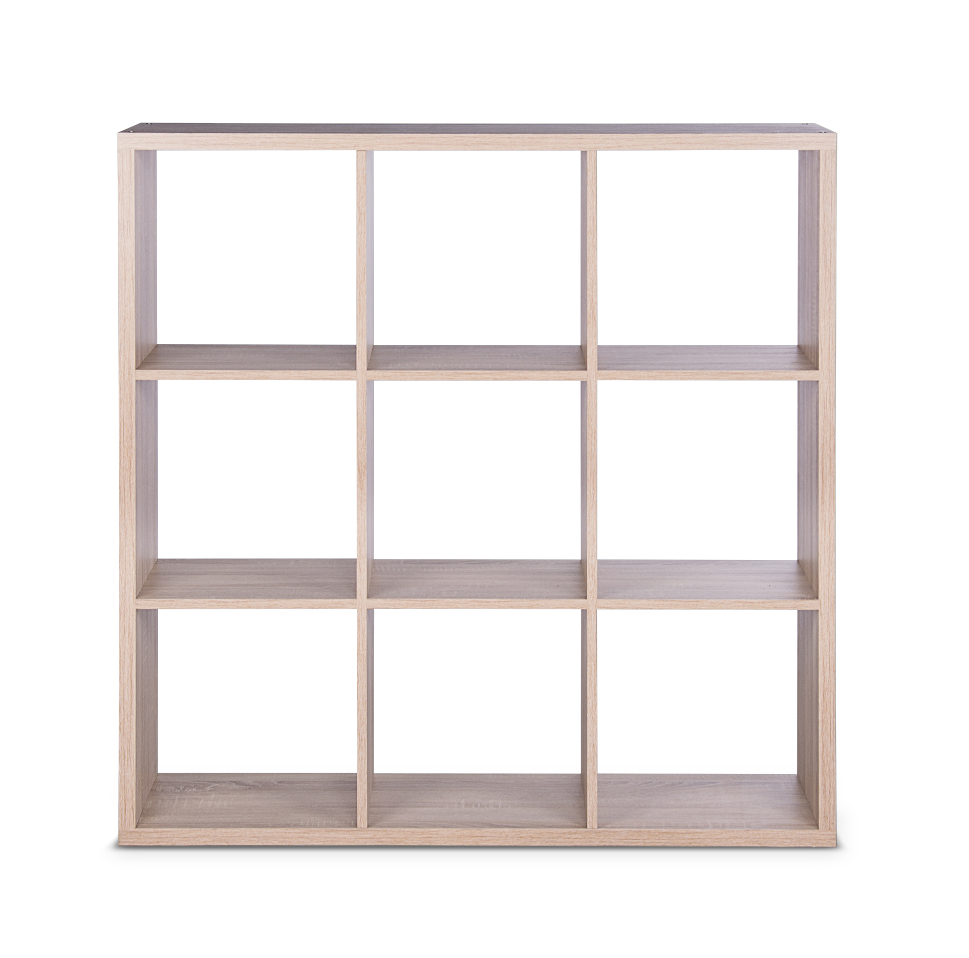 MAX9 SHELF UNIT WITH 9 CUBES OAK 107X107X33CM