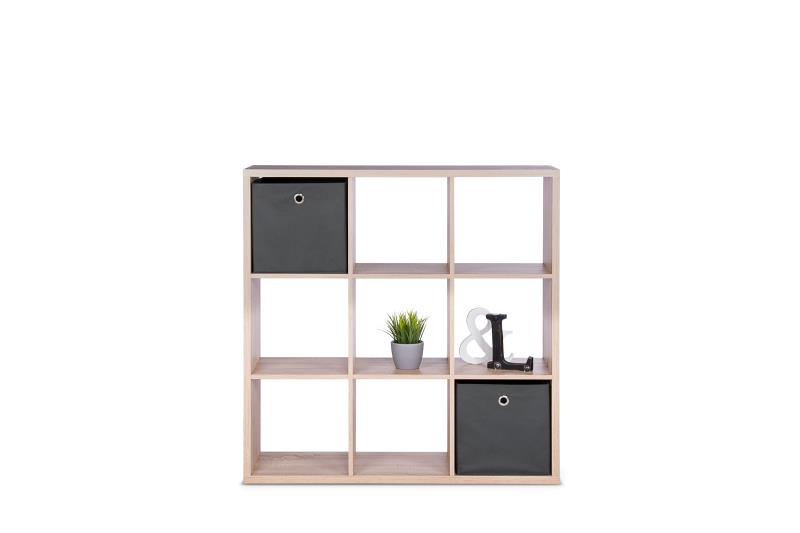 MAX9 SHELF UNIT WITH 9 CUBES OAK 107X107X33CM