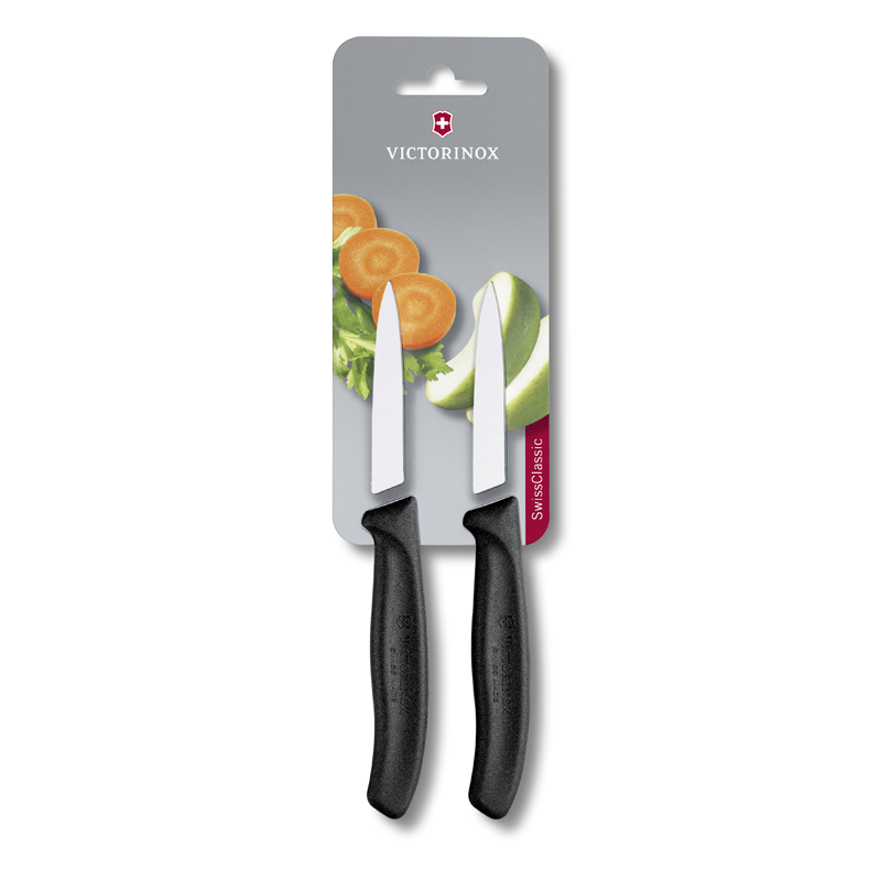 VICTORINOX PARING KNIFE 8CM BLACK 2PCS