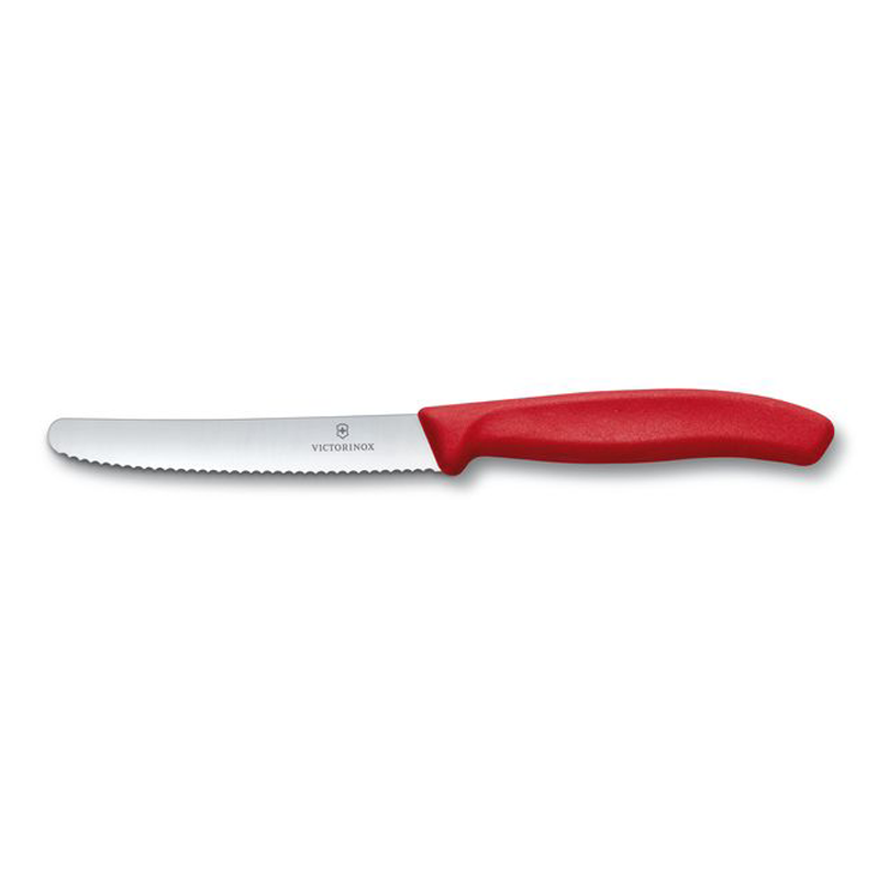 VICTORINOX ΟΔΟΝΤΩΤΟ ΜΑΧΑΙΡΙ ΚΟΥΖΙΝΑΣ ΣΤΡΟΓΓΥΛΟ 11CM KOKKINO