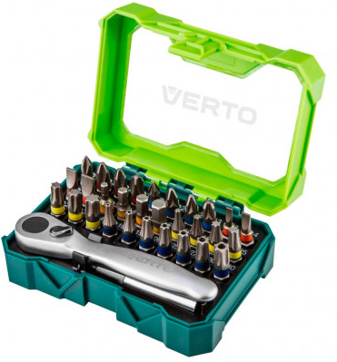 VERTO 32PCS BITS 25mm & RATCHET HANDLE