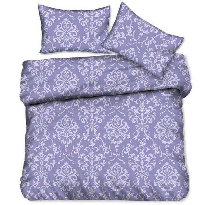 BEDSHEET EMPRIME COTTON FLORAL MAUVE 160CM X 260CM