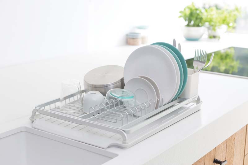 BRABANTIA DISH DRYING RACK ALUMINIUM LIGHT GREY 38.6X49.2X14.2CM