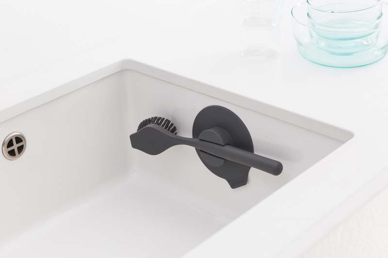 BRABANTIA DISH BRUSH WITH SUCTION CUP HOLDER - DARK GREY